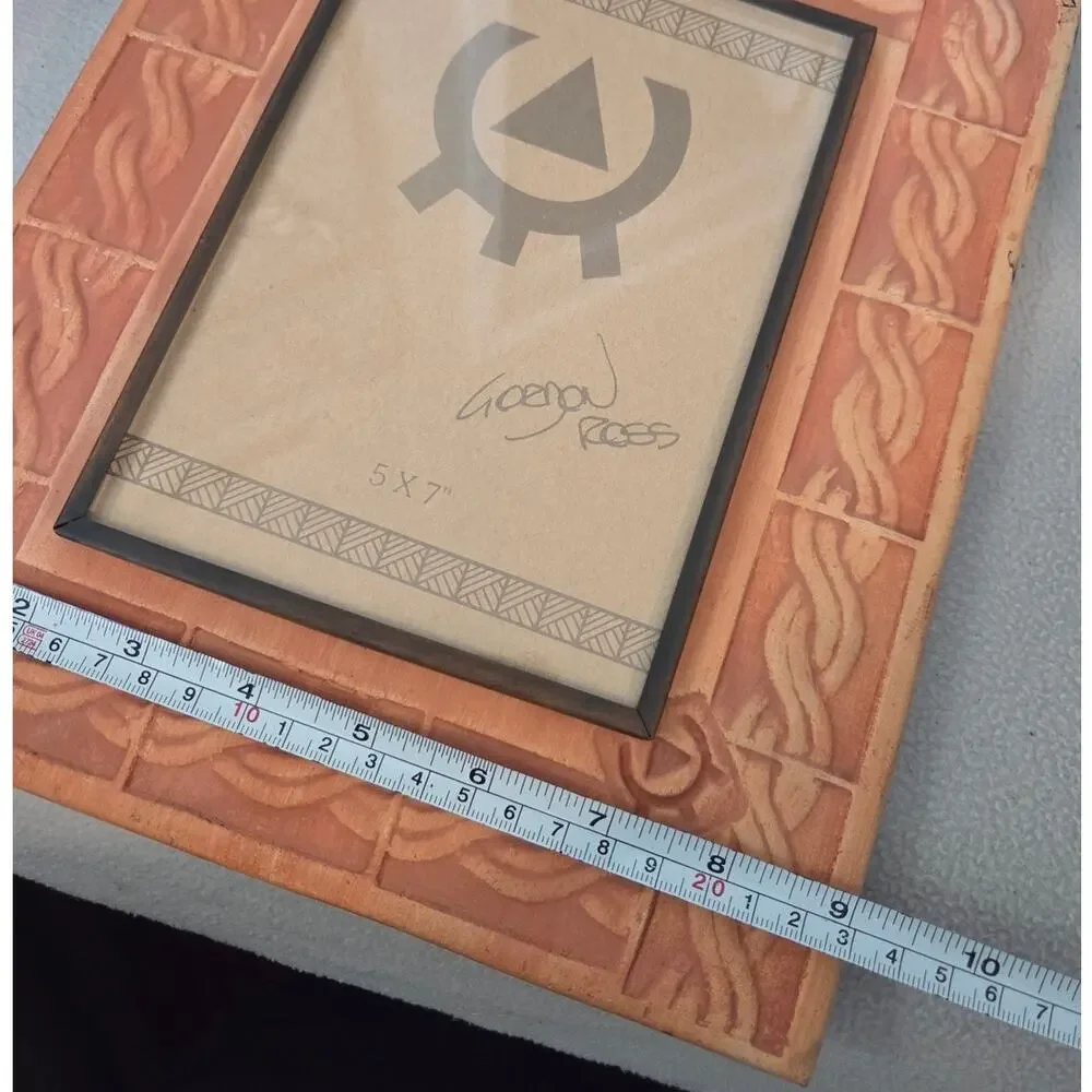 Vintage Terracotta Pottery Large Metal Picture Frame Cainah Gordon Ross
